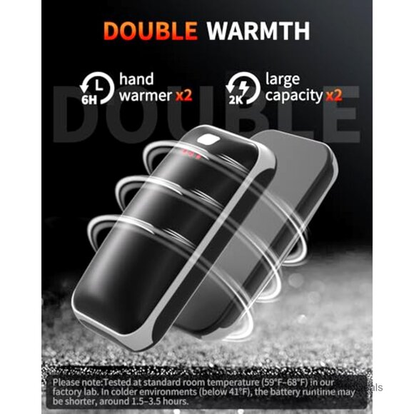 Rechargeable Hand Warmers, 2 Pack Portable Pocket Heater, 3 Heat Settings - Picture 6 of 6
